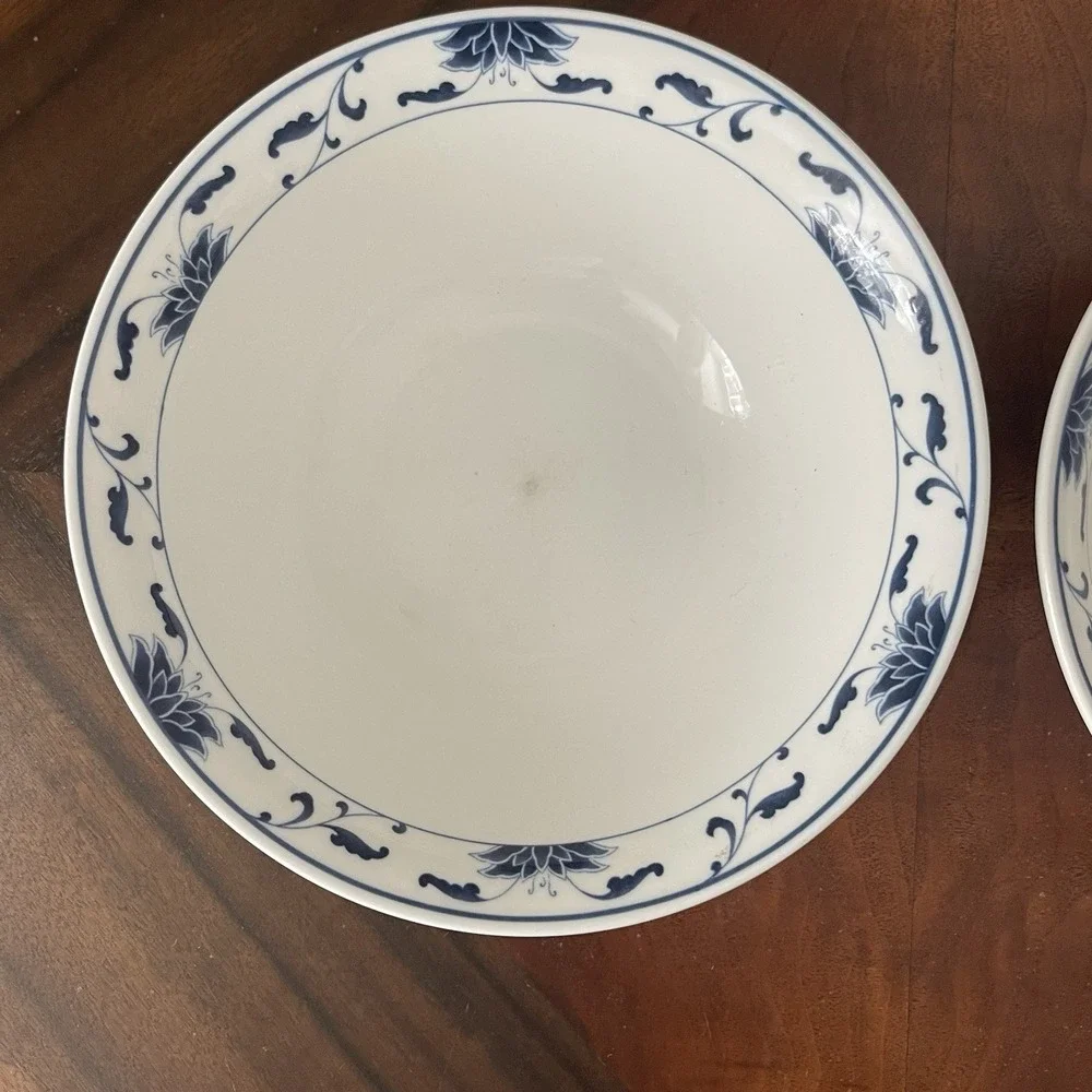 Blue Lotus Collection By Cameo China 2 Serving Bowls